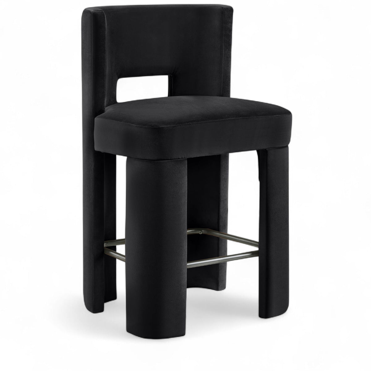 Zuno - Velvet Performance Fabric Upholstered Counter Stool (Set of 2)