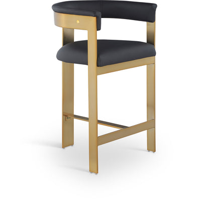 Romeo - Faux Leather Counter Stool With Gold Base (Set of 2)