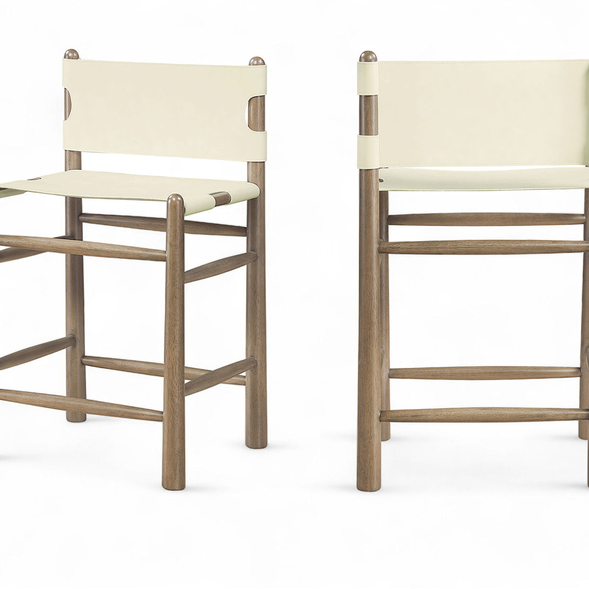 Santos - Upholstered Counter Stool With Stained Brown Base