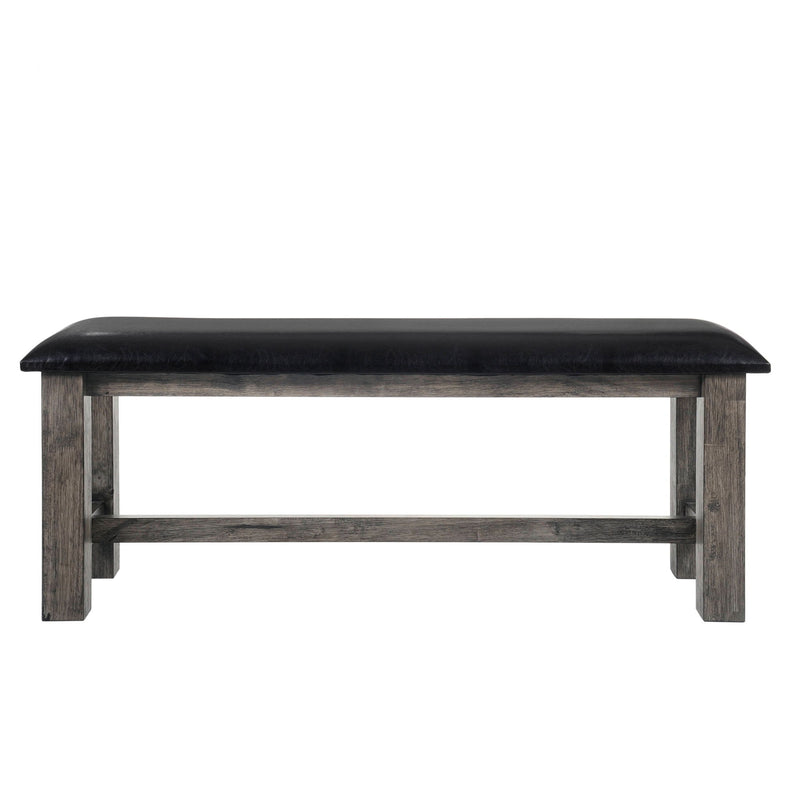 Nathan - Bench With PU Padded Seat - Gray Oak