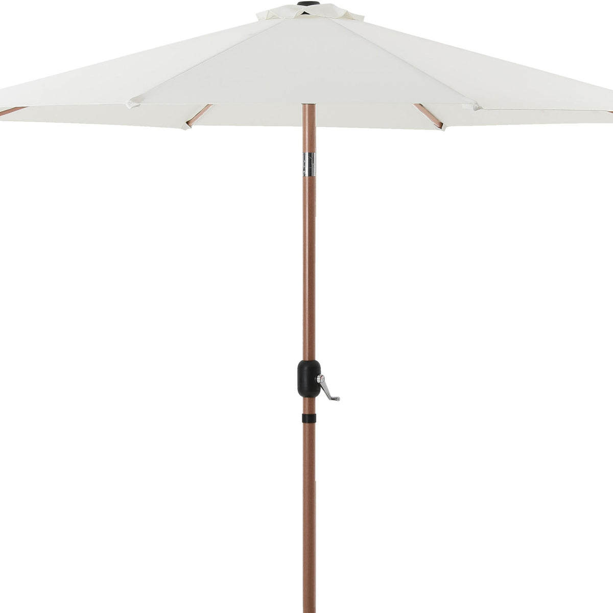 Fiji - Aluminum Patio Umbrella With Round White And Teak Base
