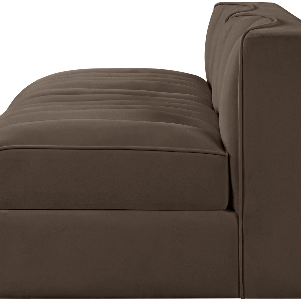 Rummi - Velvet Performance Fabric Upholstered 2 Piece Modular Armless Loveseat