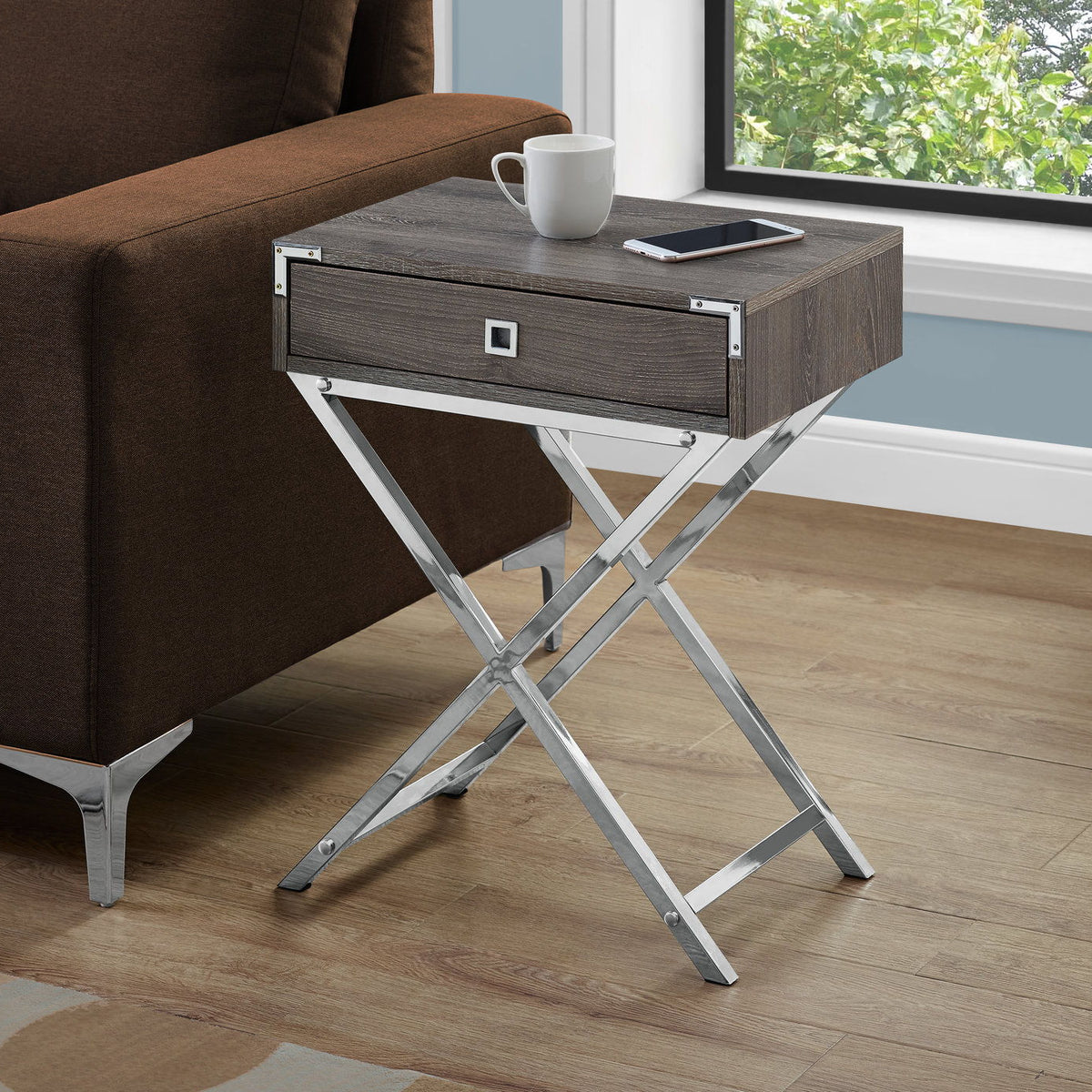 Accent Side Table, Storage Drawer, Stylish Design Contemporary & Modern