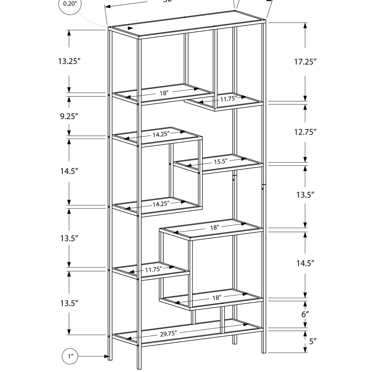 Bookshelf, Bookcase, Etagere, For Office, Contemporary & Modern
