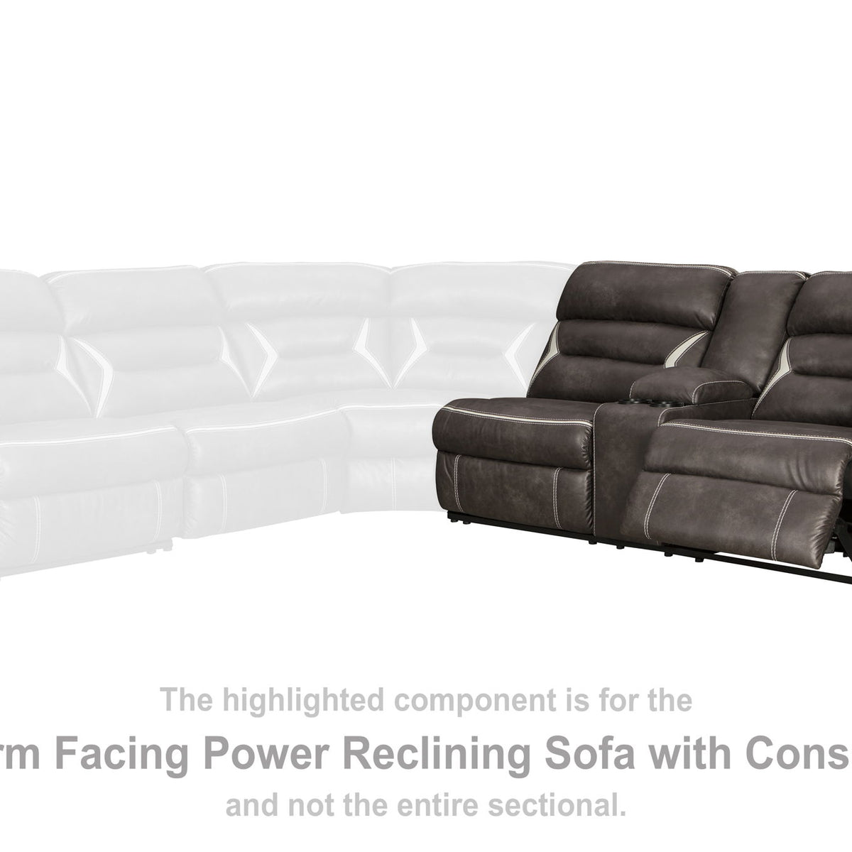 Kincord - Raf Rec Power Sofa W/Console - Midnight