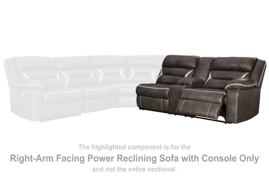 Kincord - Raf Rec Power Sofa W/Console - Midnight