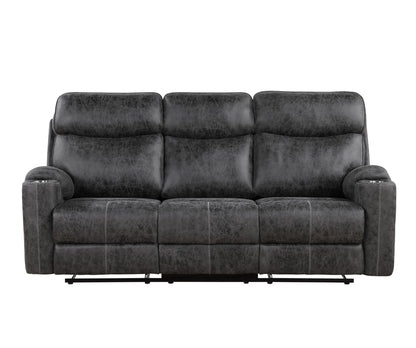 Hirah - Manual Recliner Sofa With Cupholder Function - Dark Gray