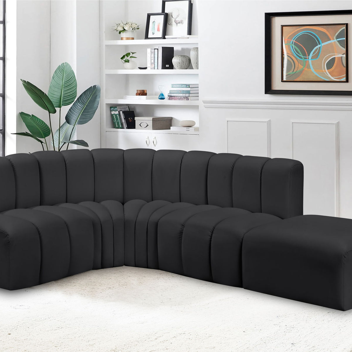Arc - Faux Leather 5 Piece Corner Modular Sofa