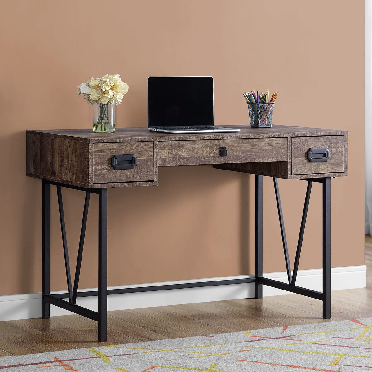 Computer Desk For Home Office, Laptop, Storage Drawers, Transitional