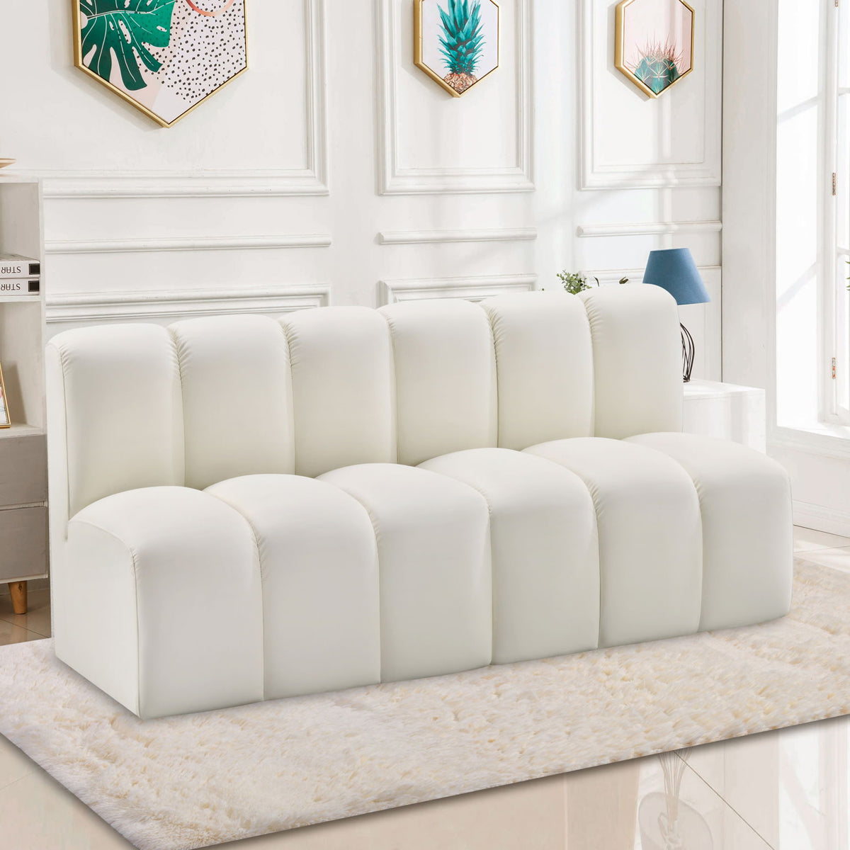 Arc - Faux Leather 2 Seats Modular Sofa