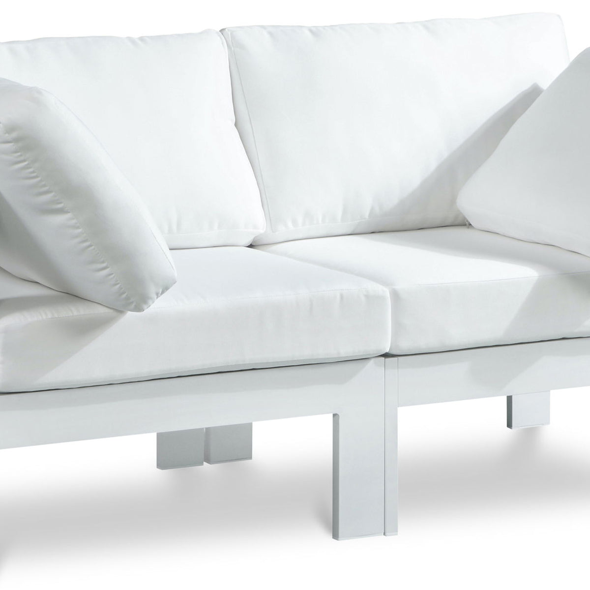 Nizuc - Outdoor Patio 2 Seat Modular Sofa With White Frame