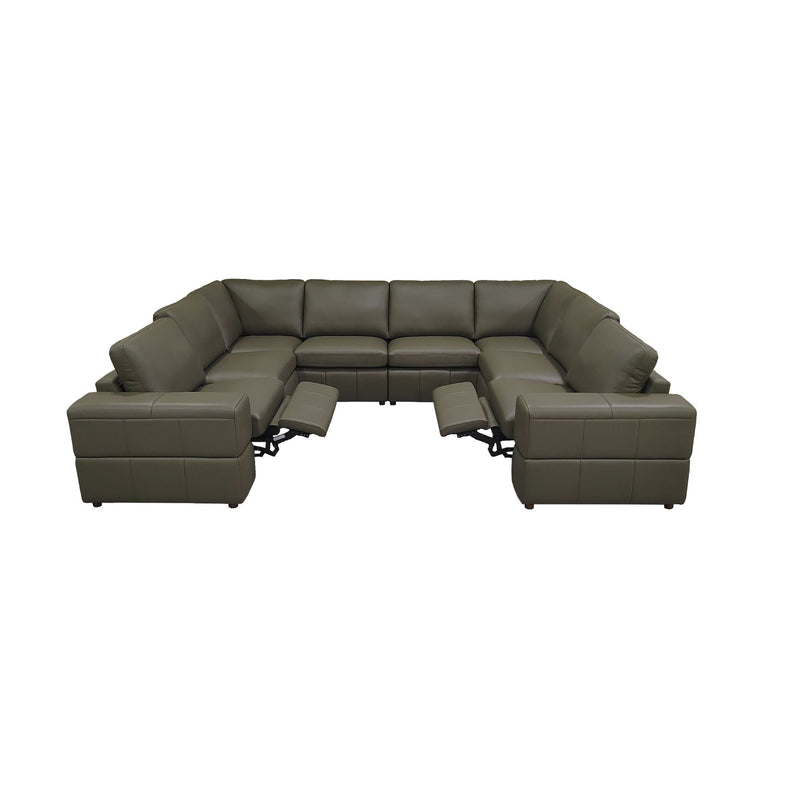 Upholstered Large Arms Sectional With Recliner Seats