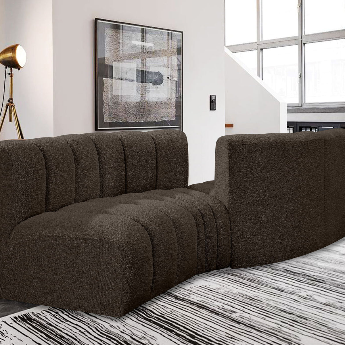 Arc - Boucle Fabric 4 Piece Sofa