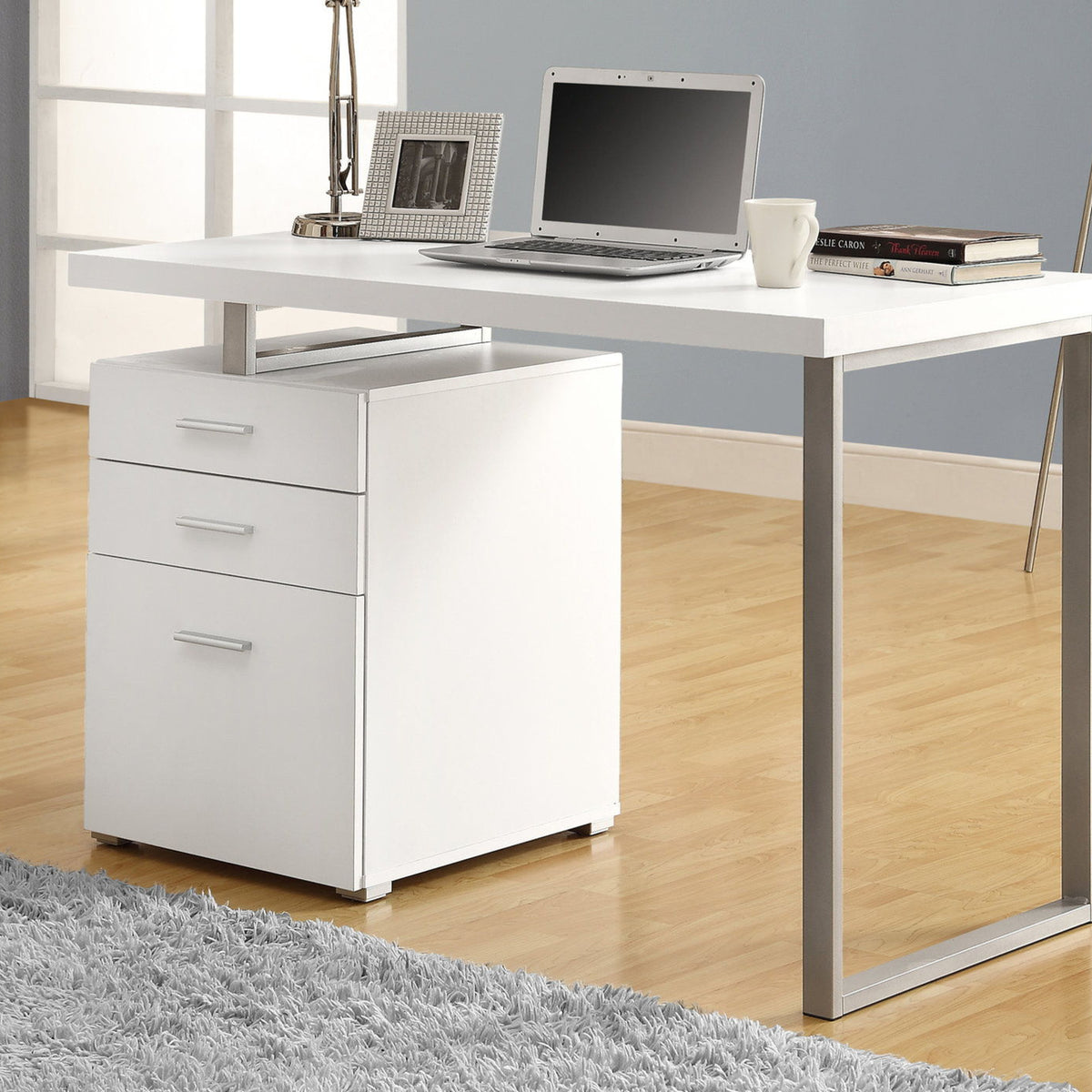 Computer Desk Left Right Set-Up Storage Drawers For Home Office