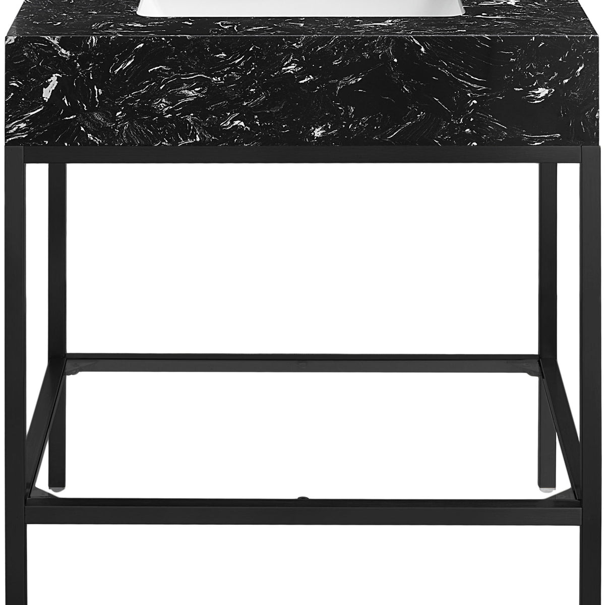 Marmo - Engineered Marble Bathroom Vanity With Black Base
