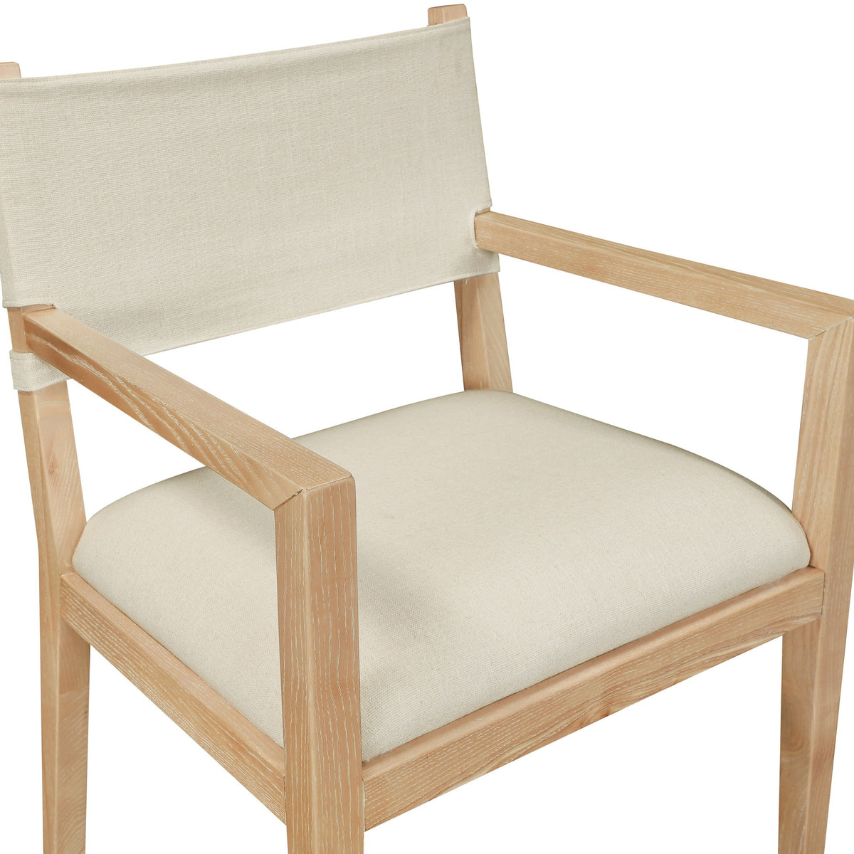 Avon - Linen Textured Performance Fabric Upholstered Dining Arm Chair