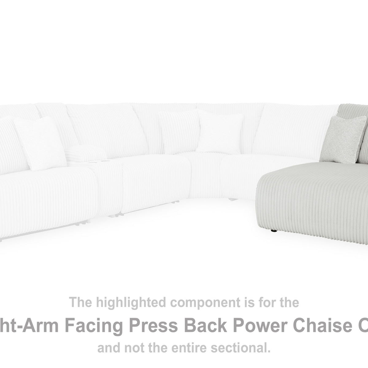 Top Tier - Raf Press Back Power Chaise - Alloy