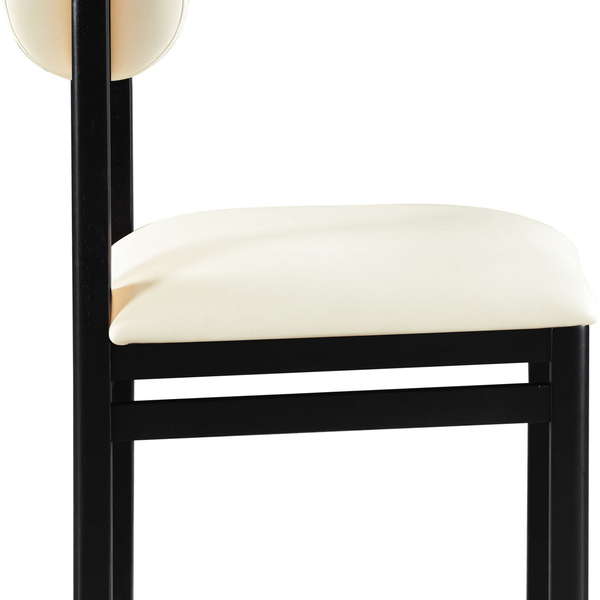 Roundhill - Faux Leather Dining Chair (Set of 2) - Black Frame