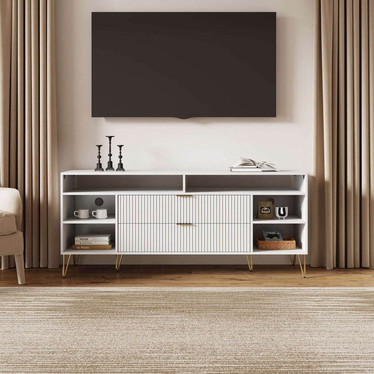 Manhattan Dumbo - Fluted TV Stand