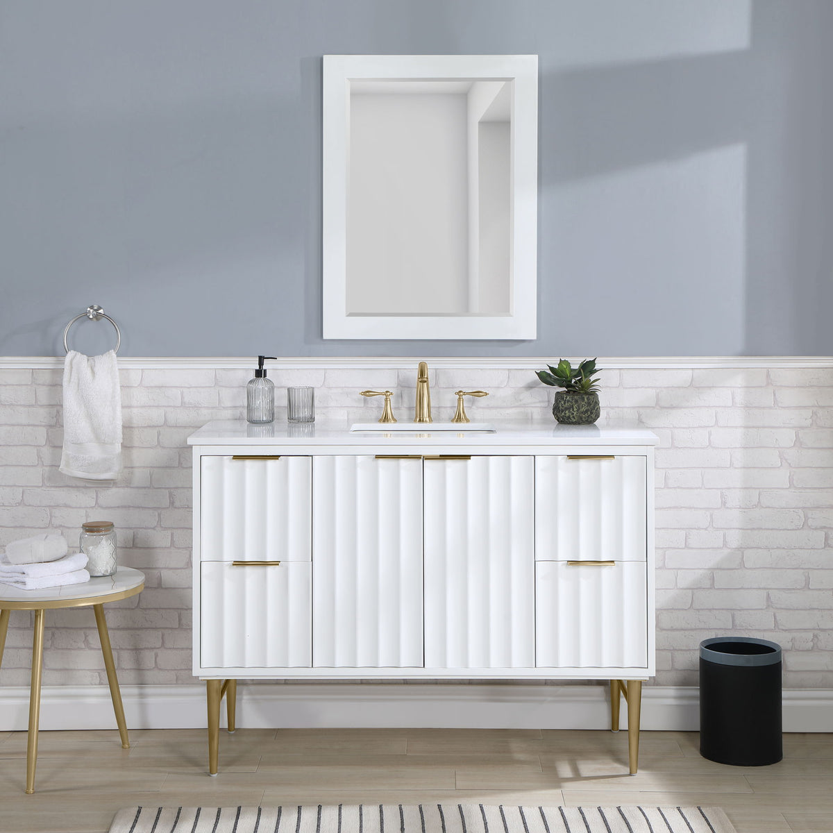 Modernist - Bathroom Vanity With Gold Legs