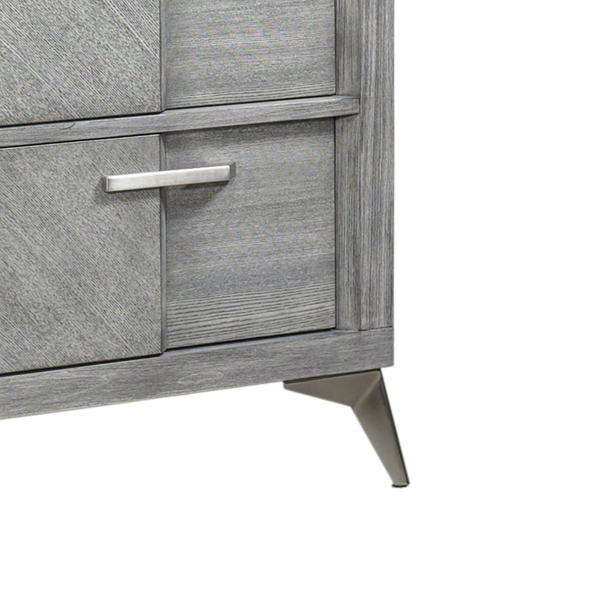 5 Drawer Chest Book Matched Veneers - Gray