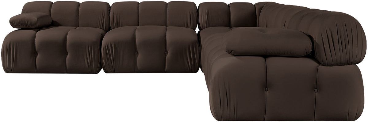 Orin - Velvet Fabric 5 Piece Modular Sectional