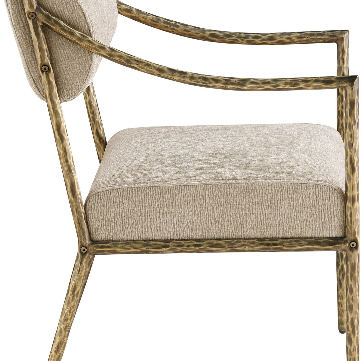 Bastille - Upholstered Dining Arm Chair (Set of 2) - Brass Frame