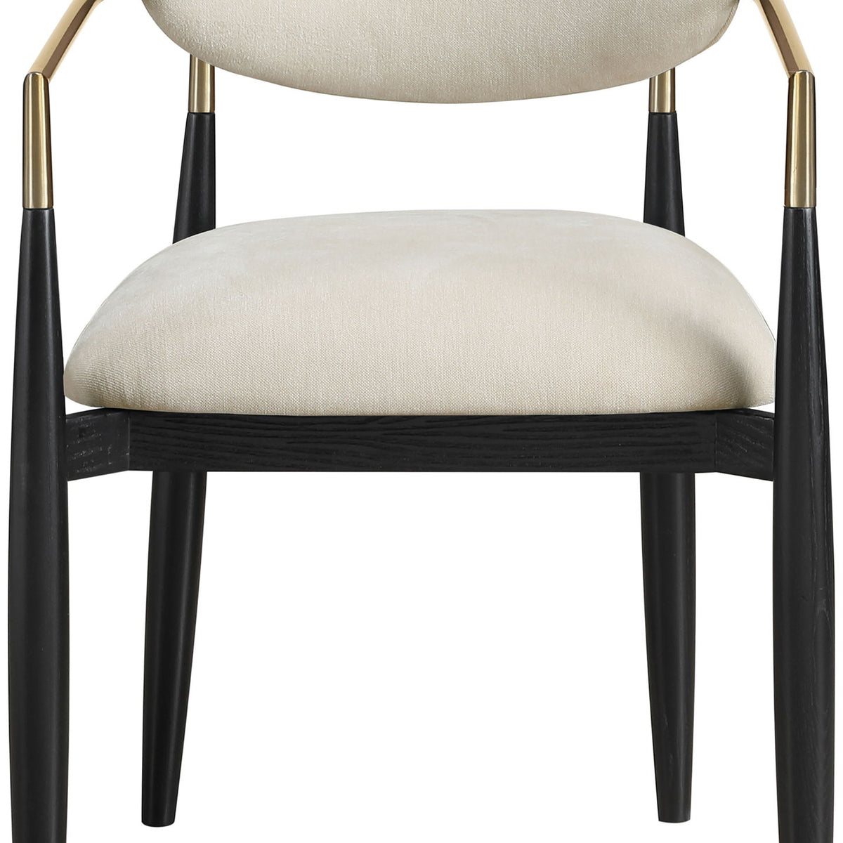 Riccio - Fabric Dining Arm Chair (Set of 2) - Black And Gold Frame