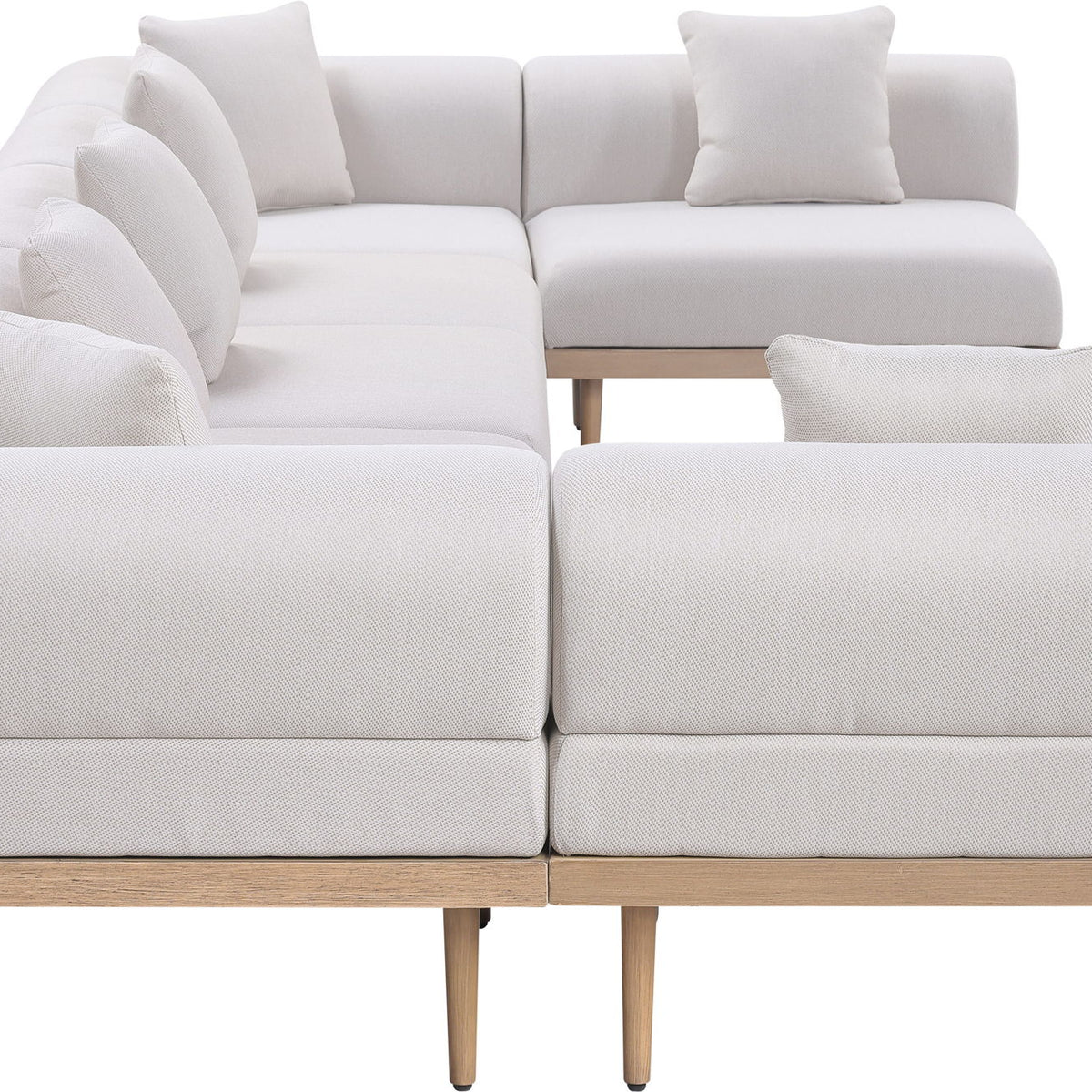 Laguna - 7 Piece Resilient Water Resistant Fabric 142" Upholstered Outdoor Patio Modular Sectional