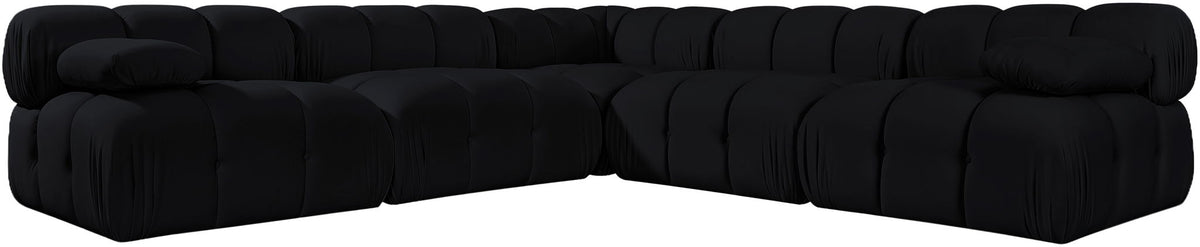 Orin - Velvet Fabric 5 Piece Modular Sectional