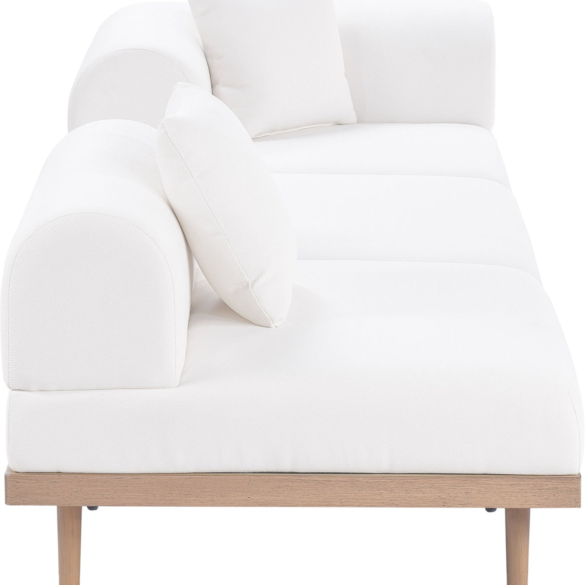 Laguna - 3 Piece Upholstered Outdoor Patio Modular Sofa With Backless Seat And 1 Arm