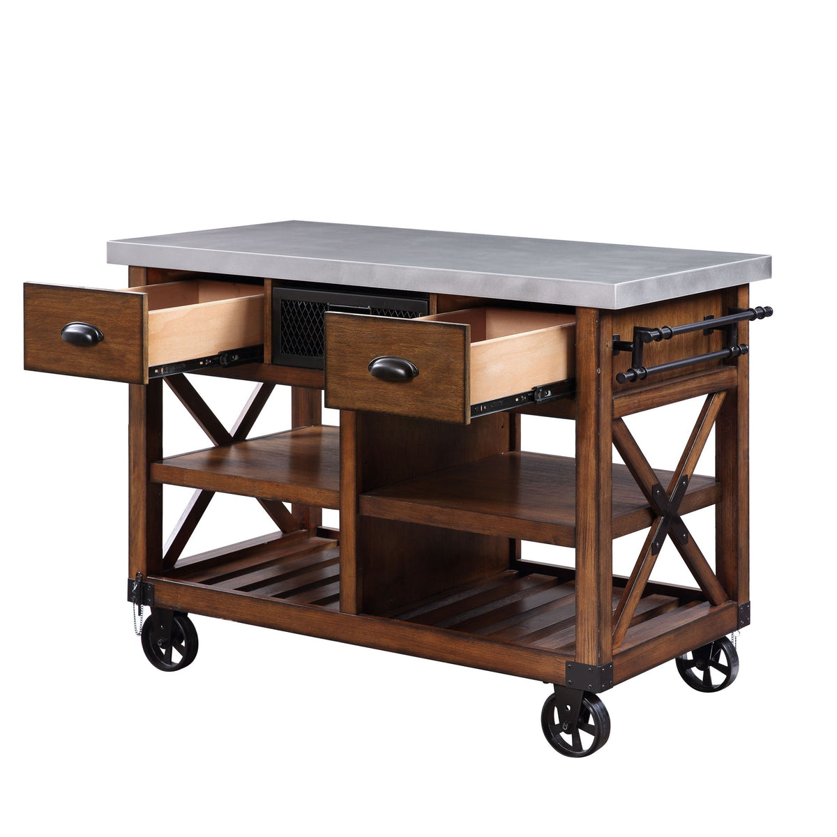 Kailey - Kitchen Cart - Antique Oak