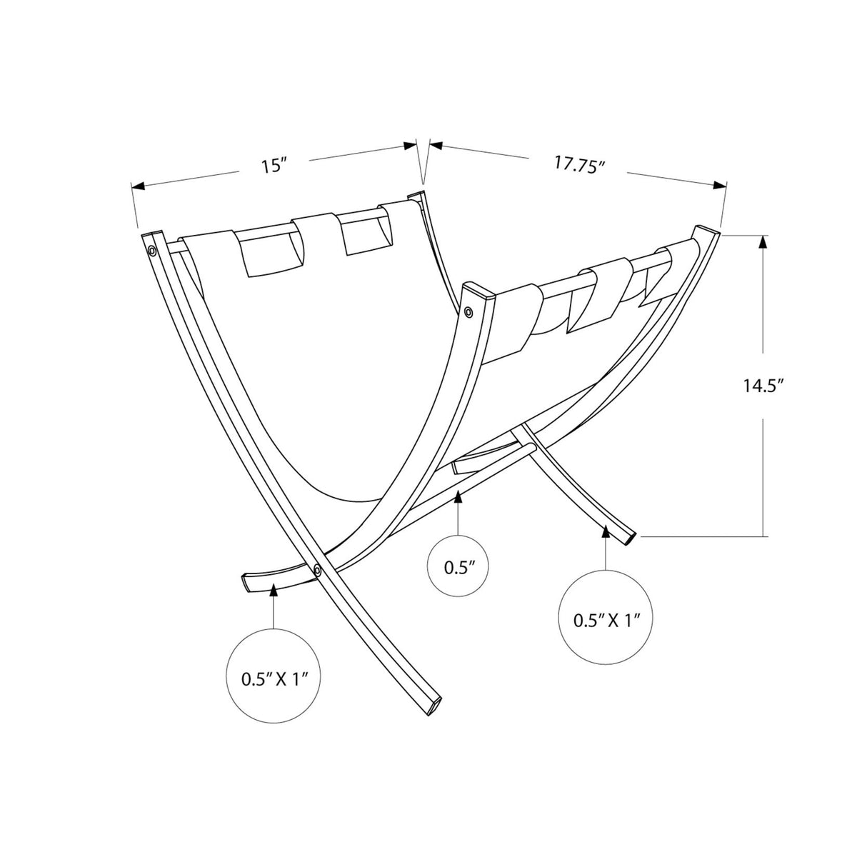 Magazine Rack Standing Organizer Storage Leather Look