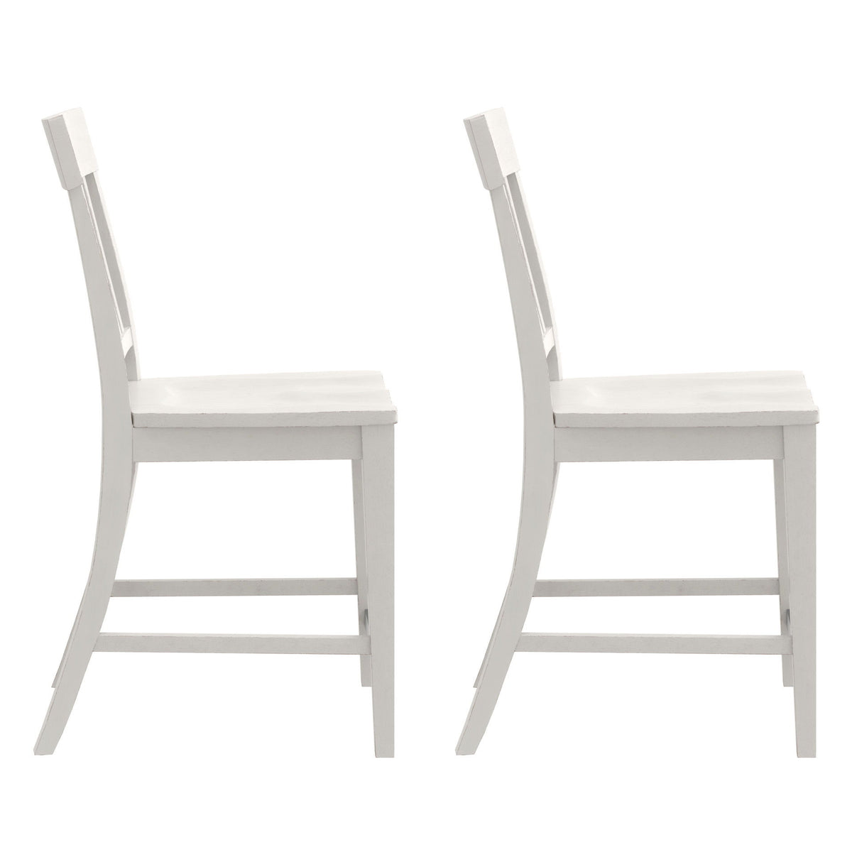 Haidel - Slat Back Counter Stools (Set of 2) - White