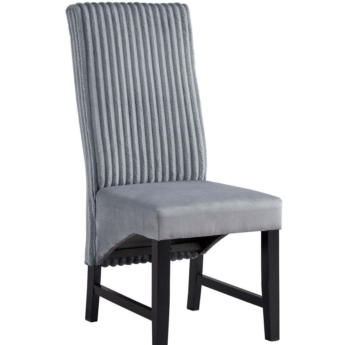 Kini - Corduroy Side Chair (Set of 2) - Black / Gray
