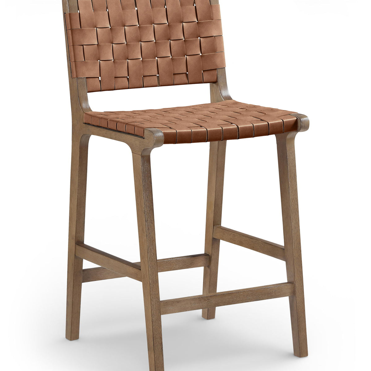 Entwine - Vegan Leather Upholstered Counter Stool - Painted Brown