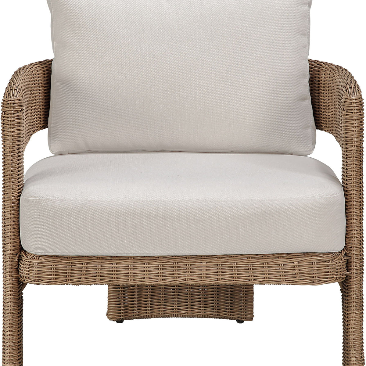 Sandbay - Olefin Water Resistant Fabric And Wicker Outdoor Patio Accent Chair