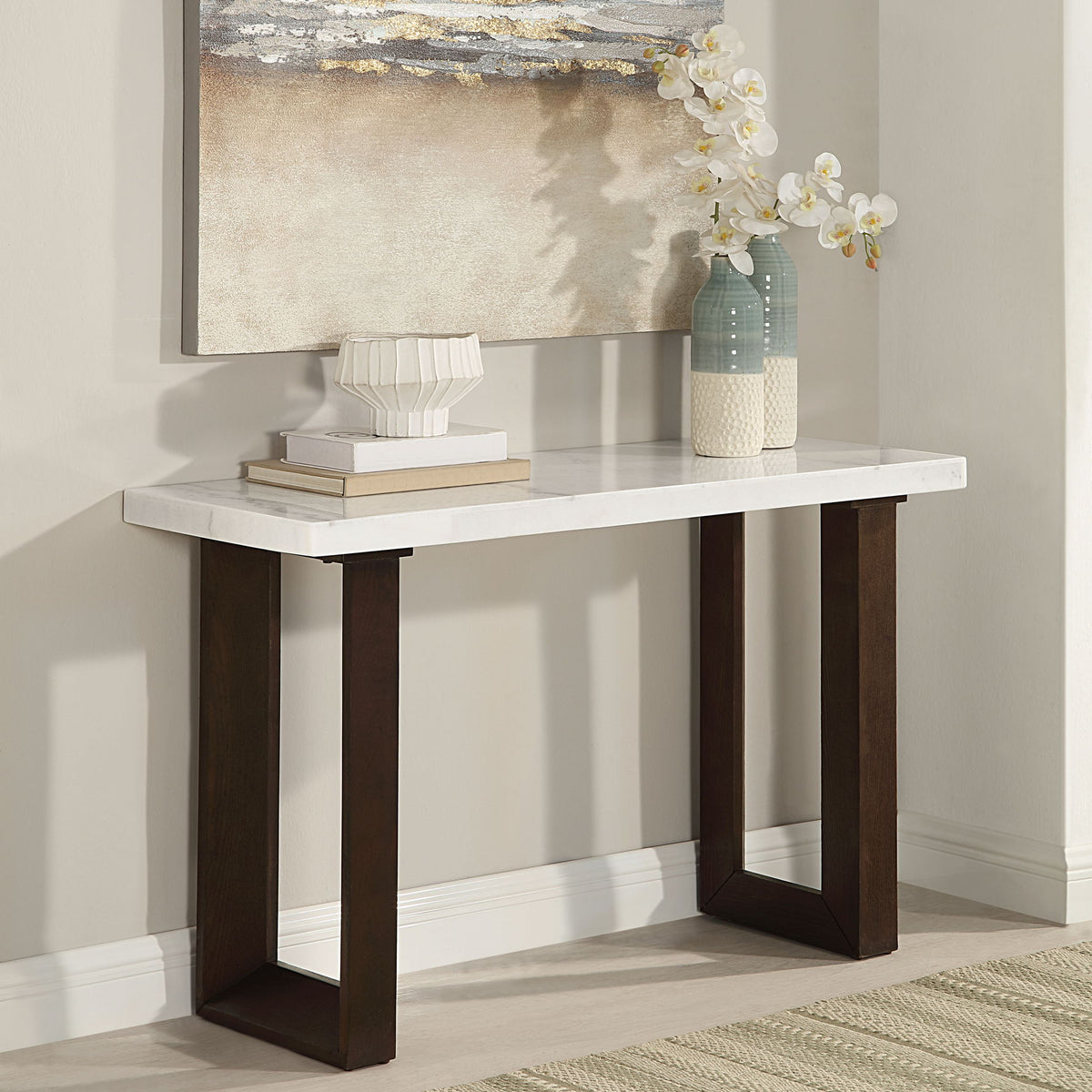 Edwyn - Natural Marble Top End Table