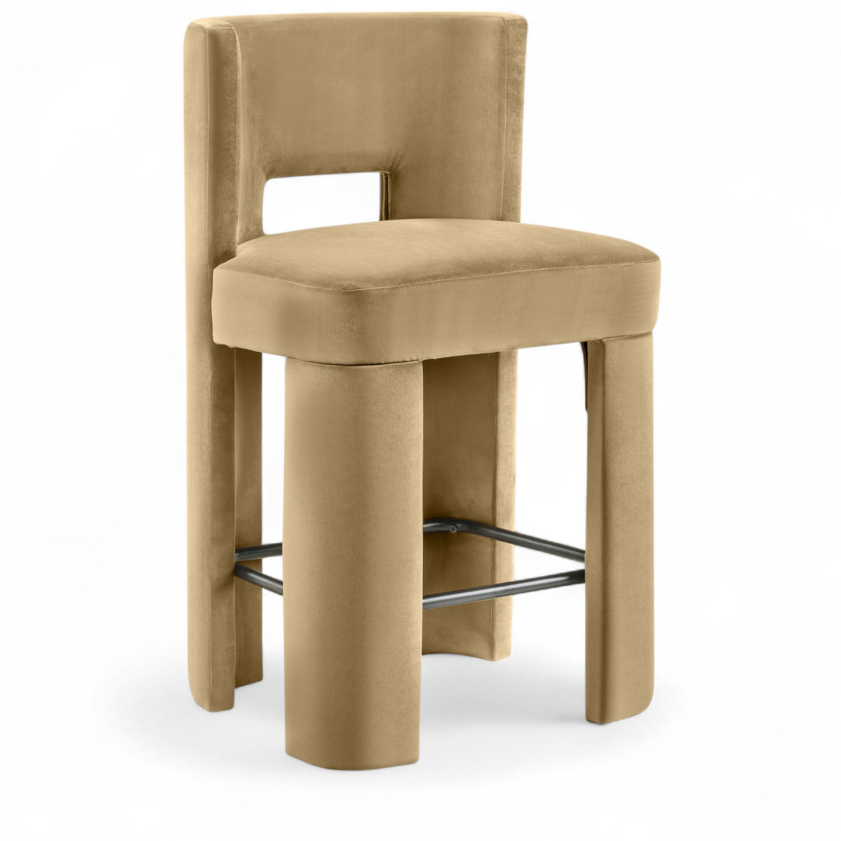 Zuno - Velvet Performance Fabric Upholstered Counter Stool (Set of 2)