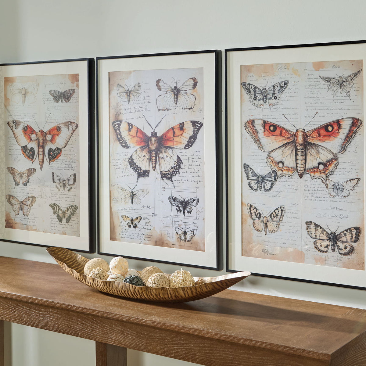 Jossletts - Wall Art Set (Set of 3) - Orange / Black / Ivory