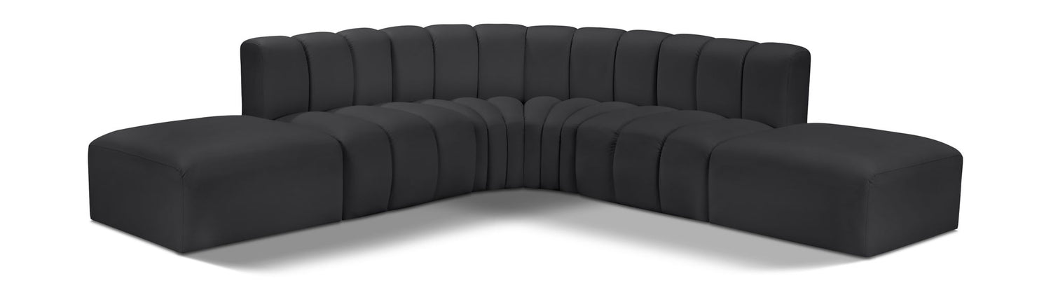 Arc - Faux Leather 6 Piece Corner Modular Sofa