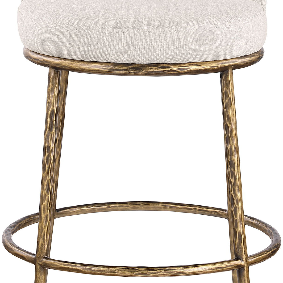 Ferro - Upholstered Counter Stool With Brushed Gold Base