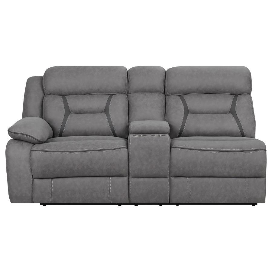 Higgins - Upholstered LAF Power Loveseat - Gray