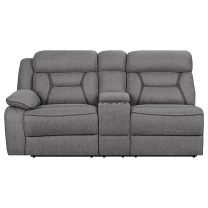 Higgins - Upholstered LAF Power Loveseat - Gray