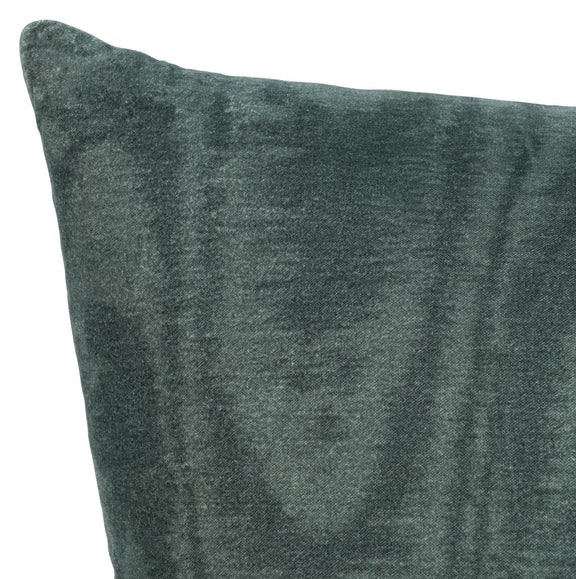 Dark green patterned pillow close-up texture, 22 x 22 inch