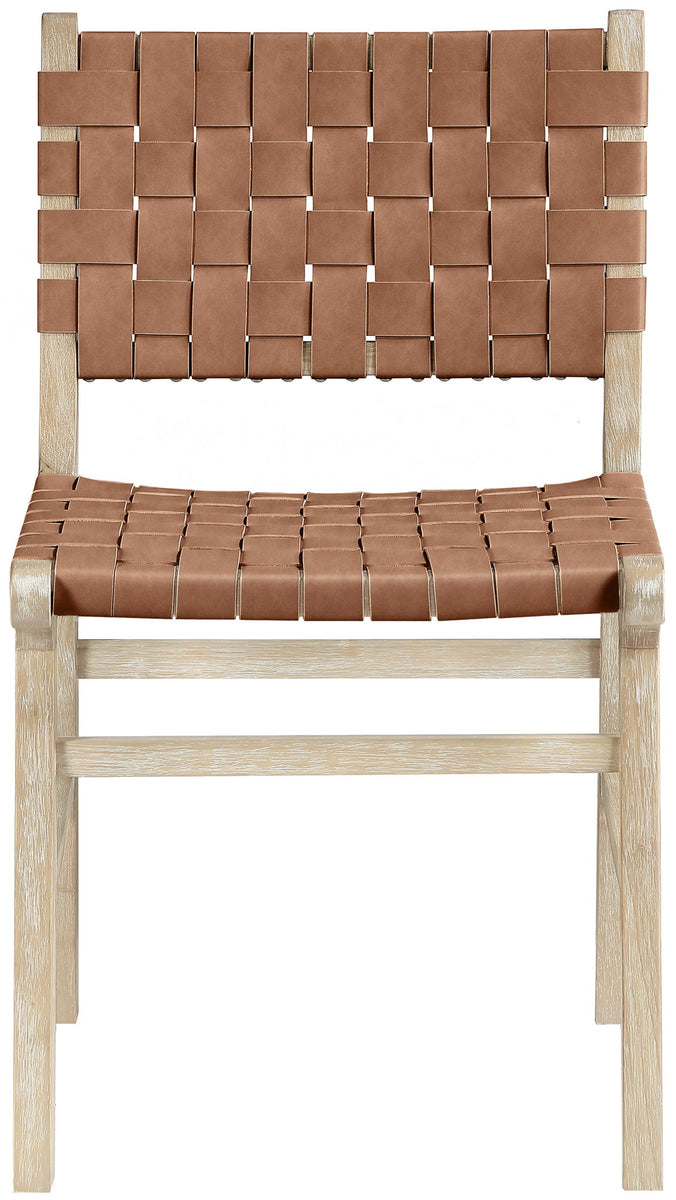 Entwine - Vegan Leather Upholstered Dining Chair - Painted Natural