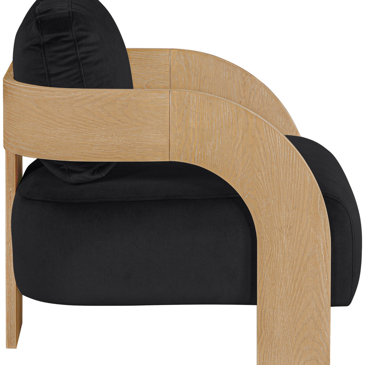 Cedra - Velvet Performance Fabric Upholstered Accent Chair - Natural Frame