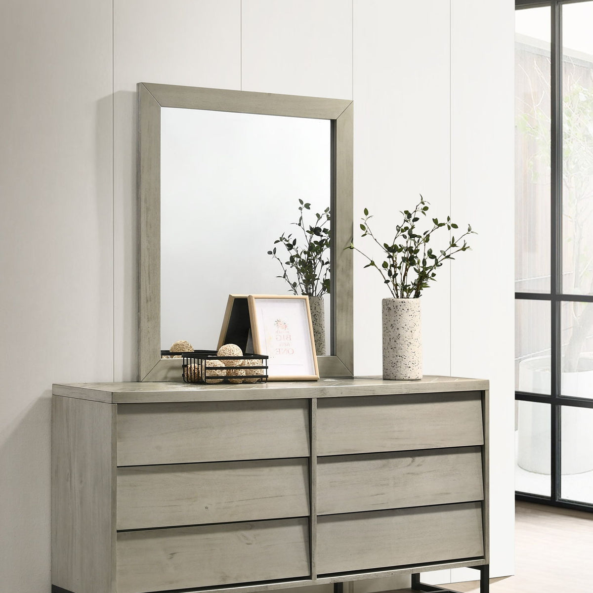 Weston - Mirror - Gray Stone