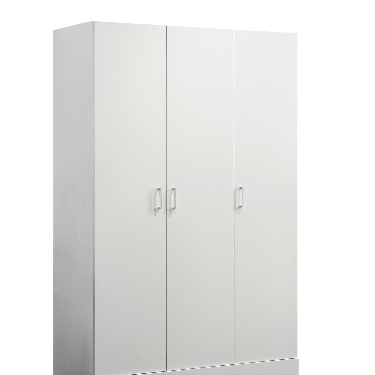 Declan - 3 - Door Wardrobe Cabinet Armoire With Storage Shelves And Hanging Rod - White