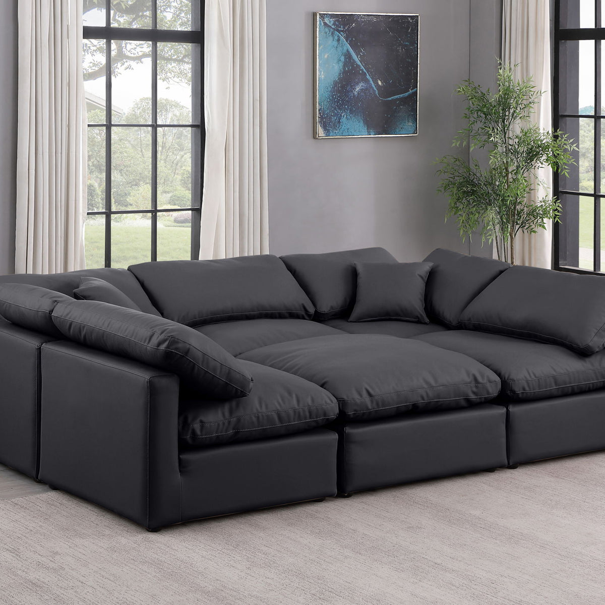 Indulge - Faux Leather 6 Piece Modular Sectional